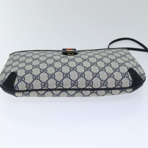 GUCCI GG Supreme Sherry Line Shoulder Bag Pvc Navy Red 39 02 026 - Picture 9 of 16